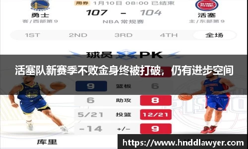 活塞队新赛季不败金身终被打破，仍有进步空间